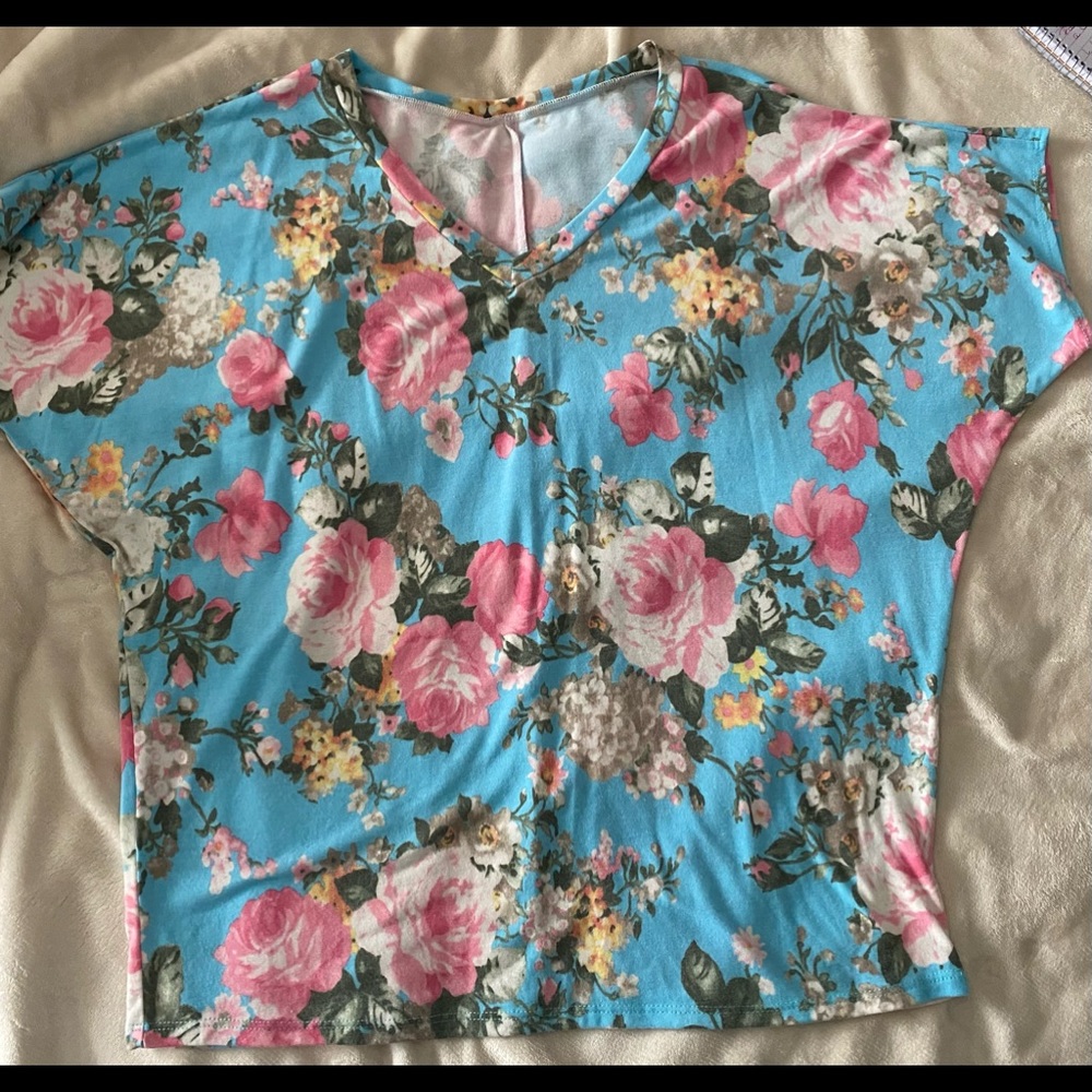 Watercolor V-Neck Top